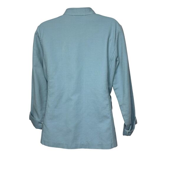 Eileen Fisher Light Blue Cotton Lightweight Jacket Nehru Collar M - Picture 8 of 8